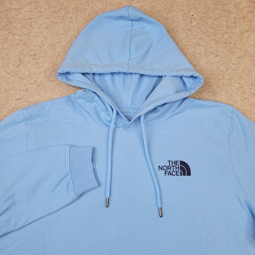 The North Face Lightweight Hoodie Womens XL Light Blue Pullover Drawstrings
